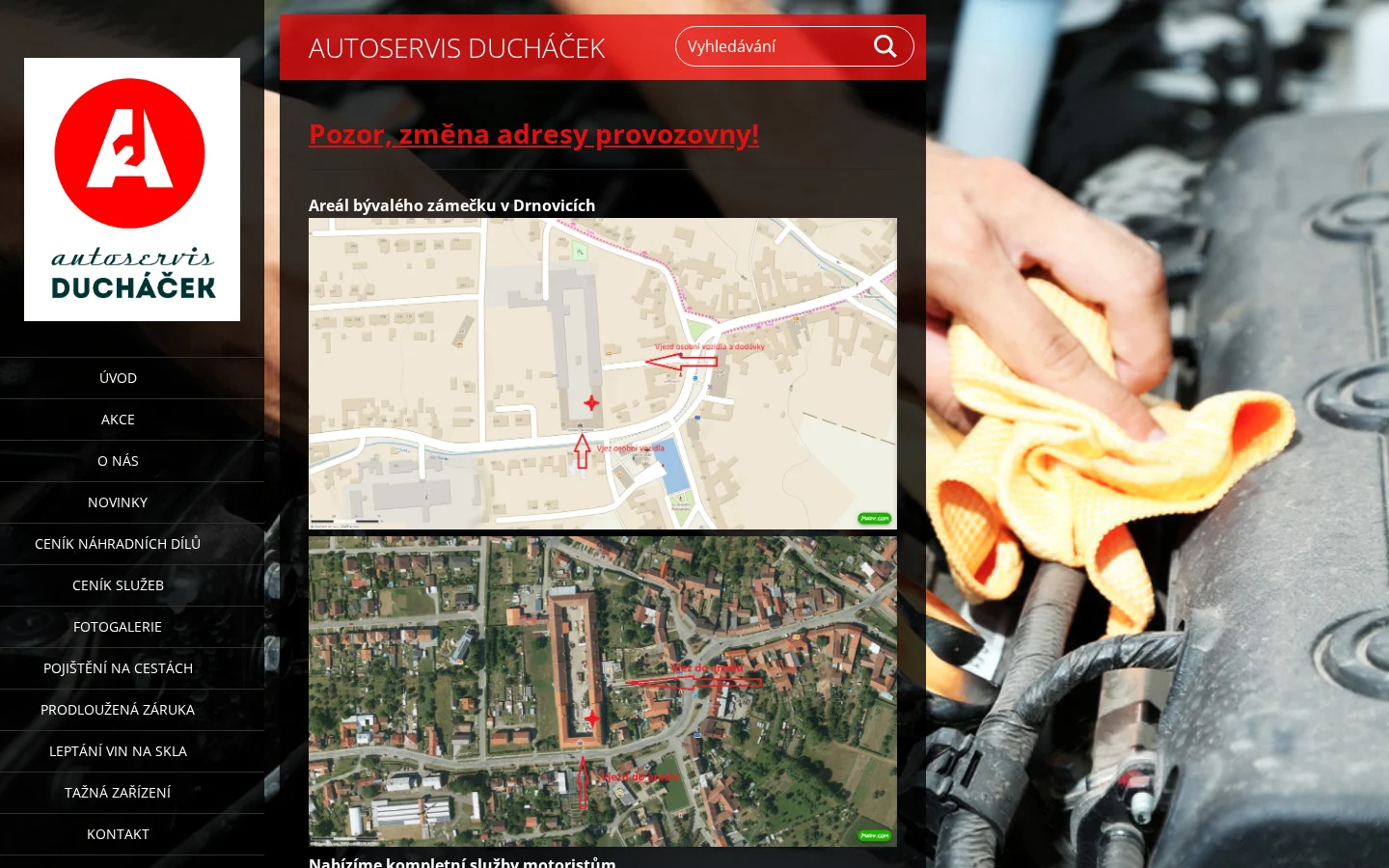 Autoservis Pneuservis - Tomáš Ducháček website