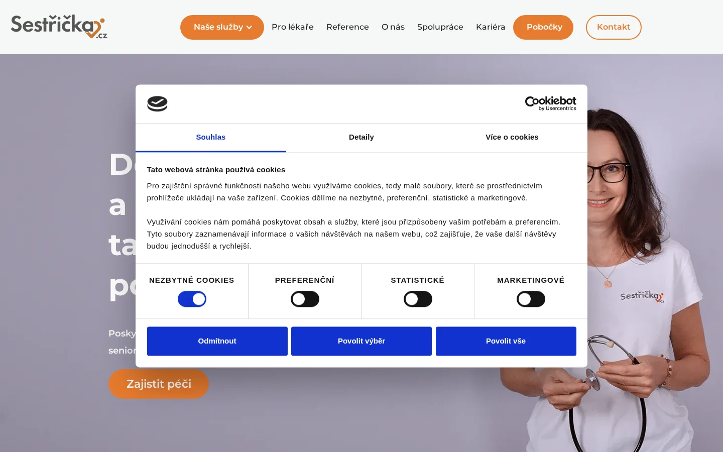 SESTŘIČKA.CZ DOMÁCÍ PÉČE BRNO website