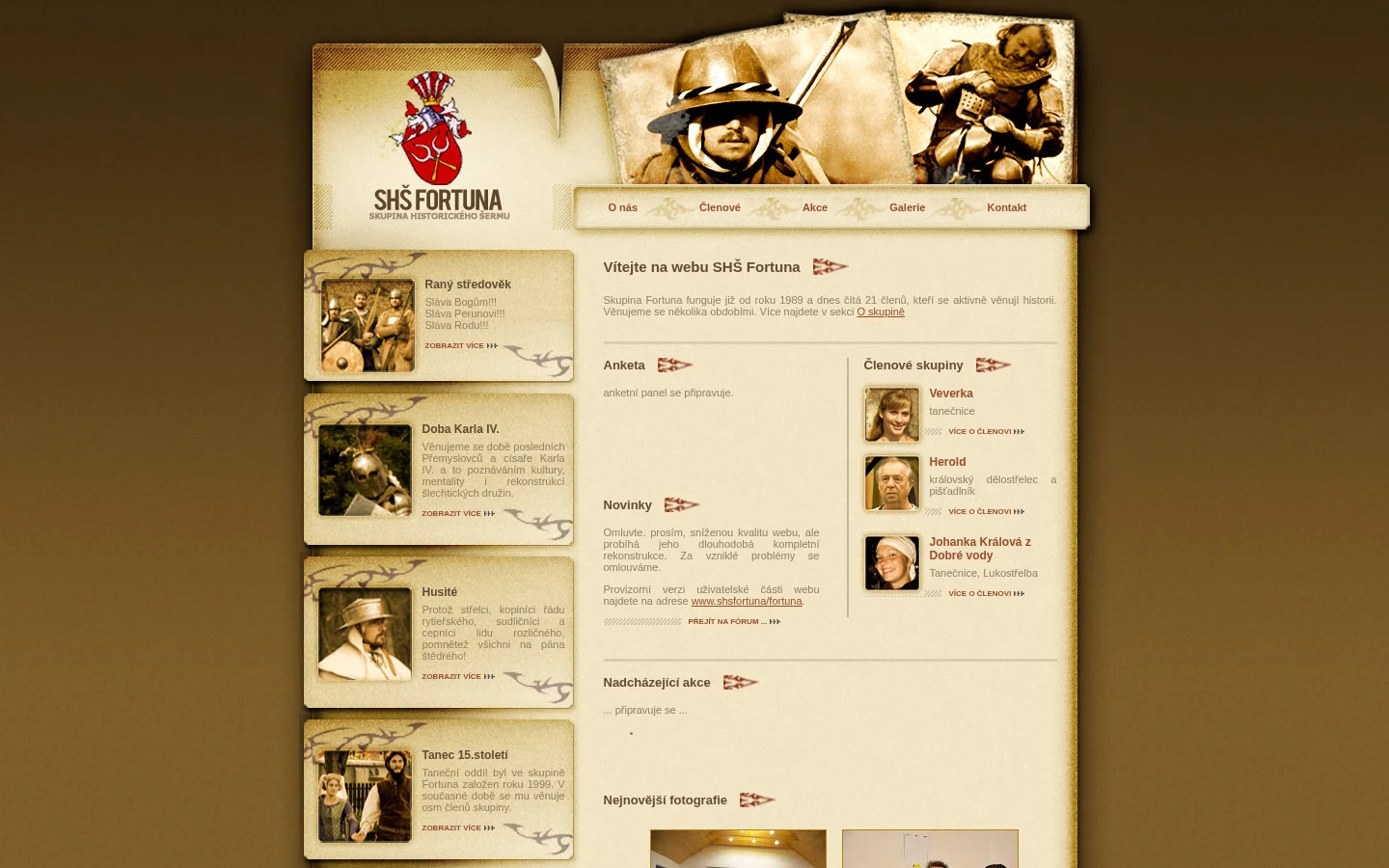 Skupina historického šermu Fortuna website