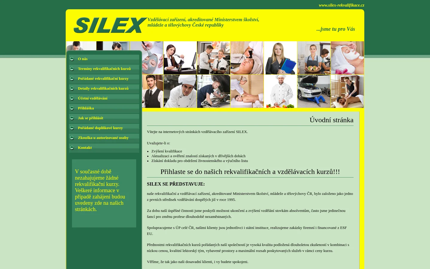 SILEX Olomouc website