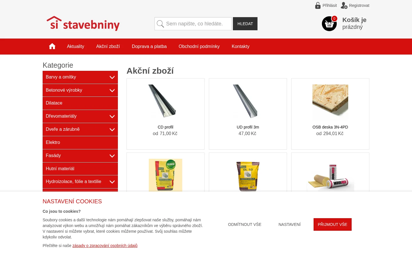 SI stavebniny website
