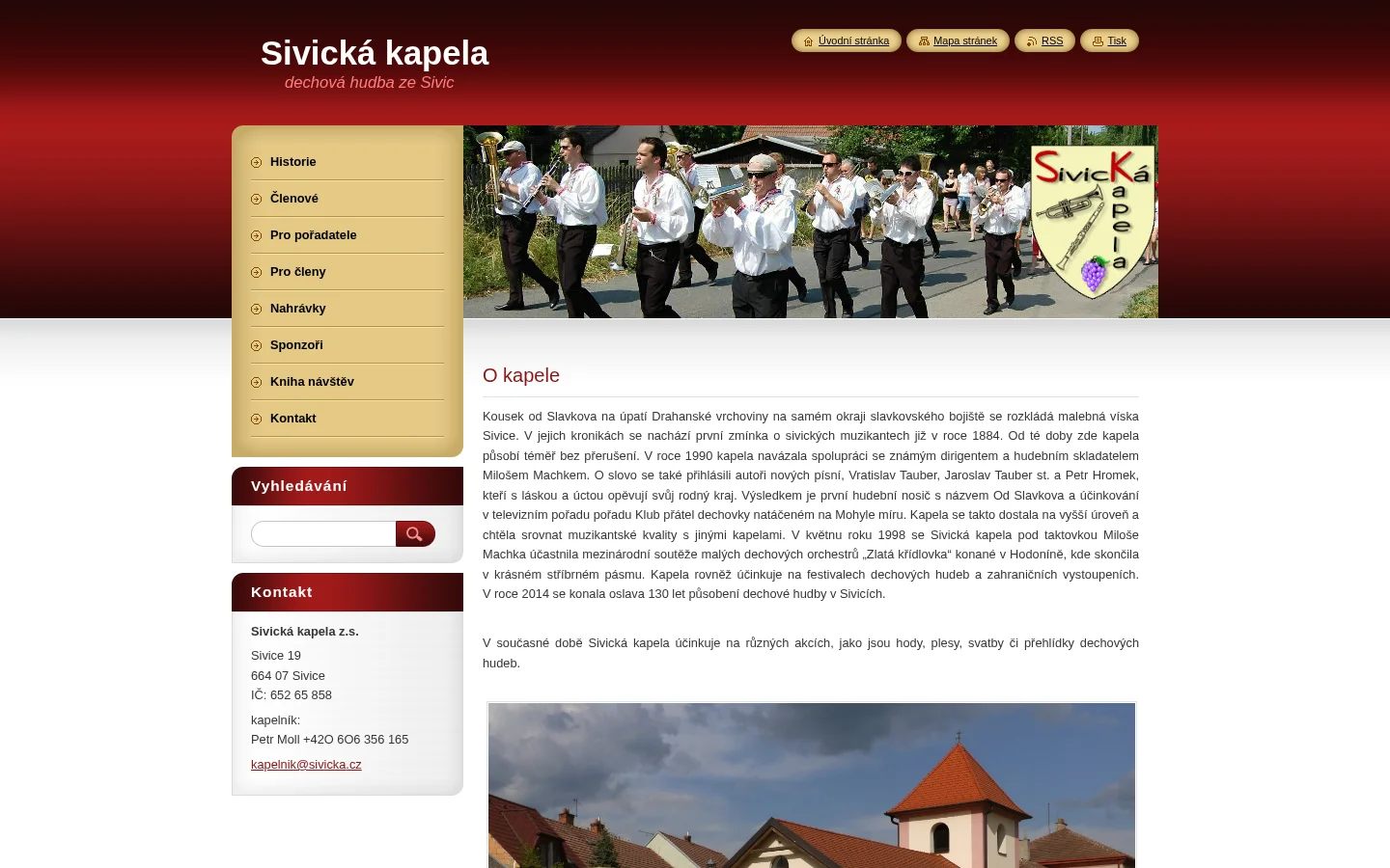 Sivická kapela website