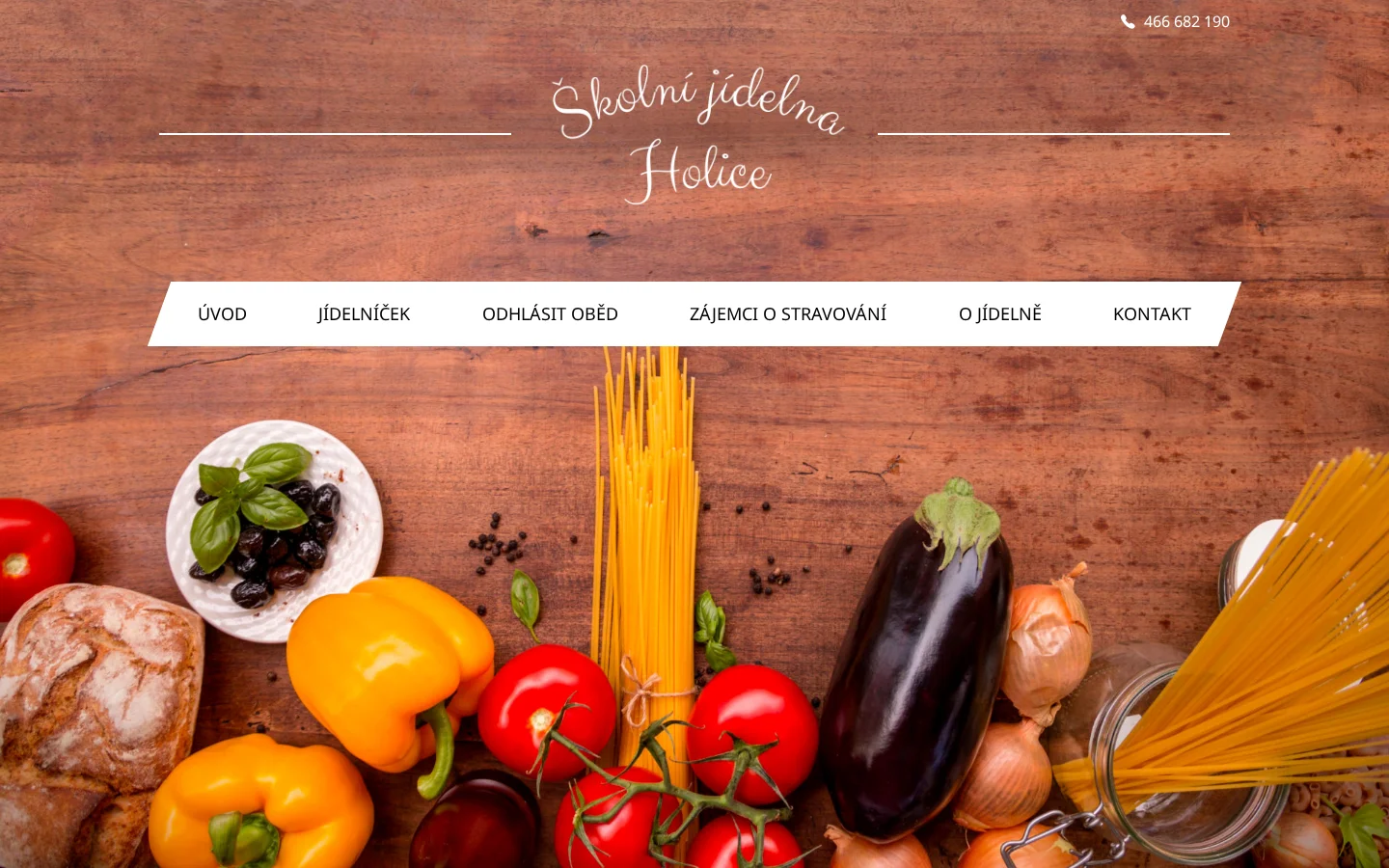Školní jídelna Holice website