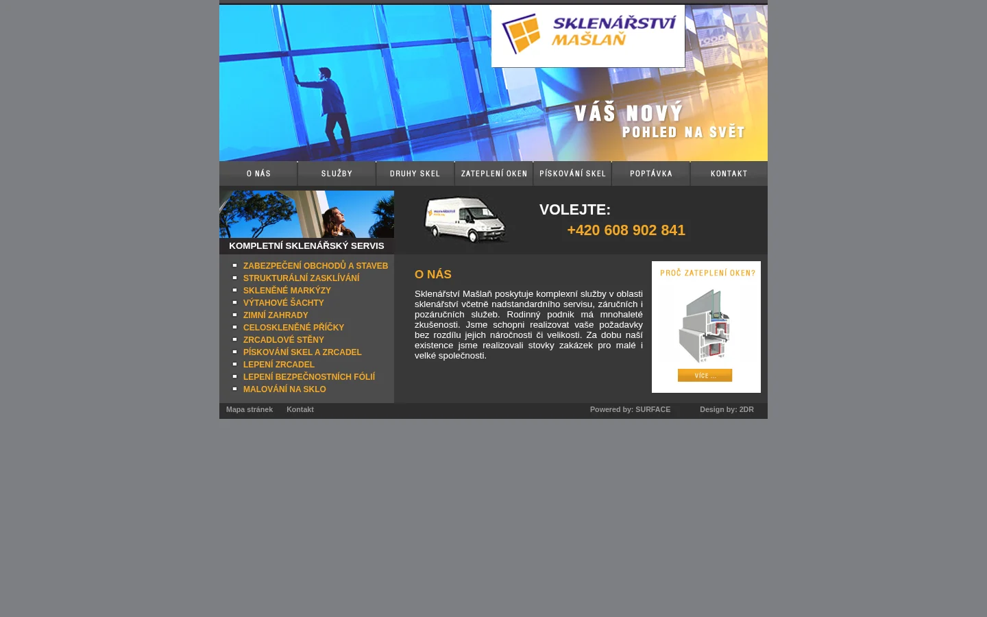 Sklenářství Mašlaň website