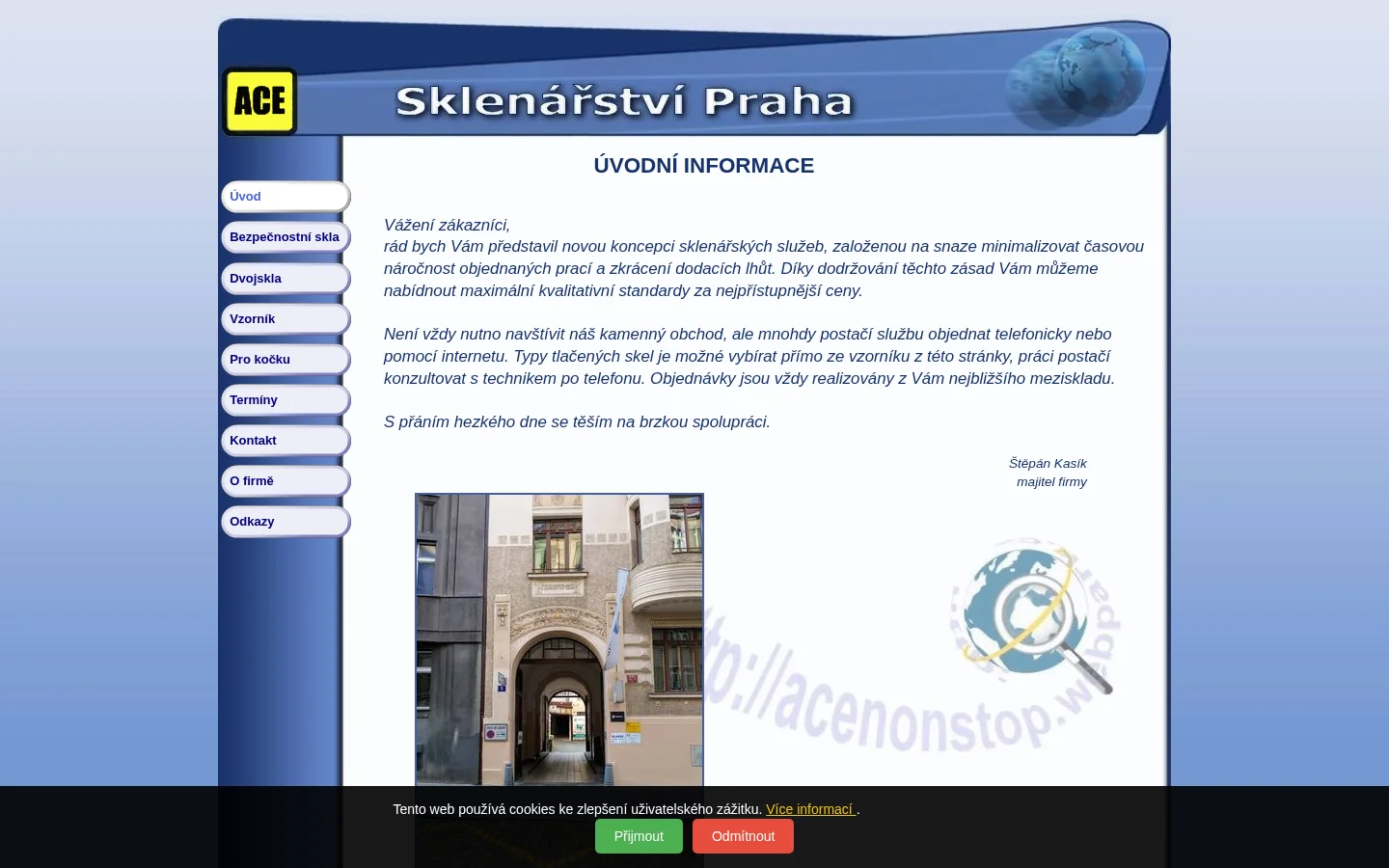 Sklenářství ACE website