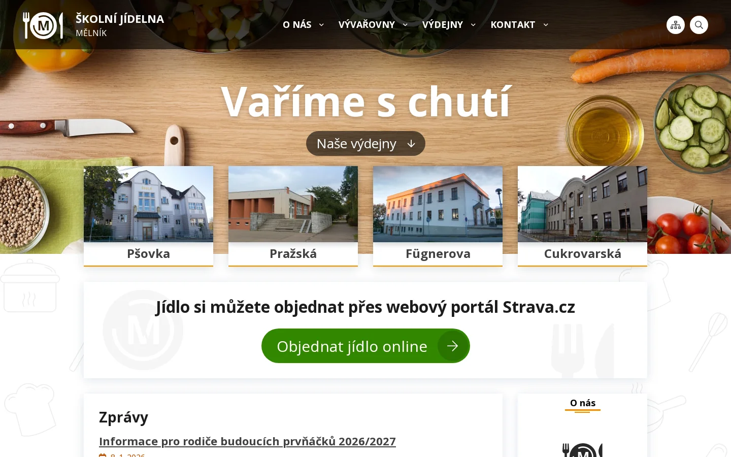 Školní jídelna Mělník, Pražská website