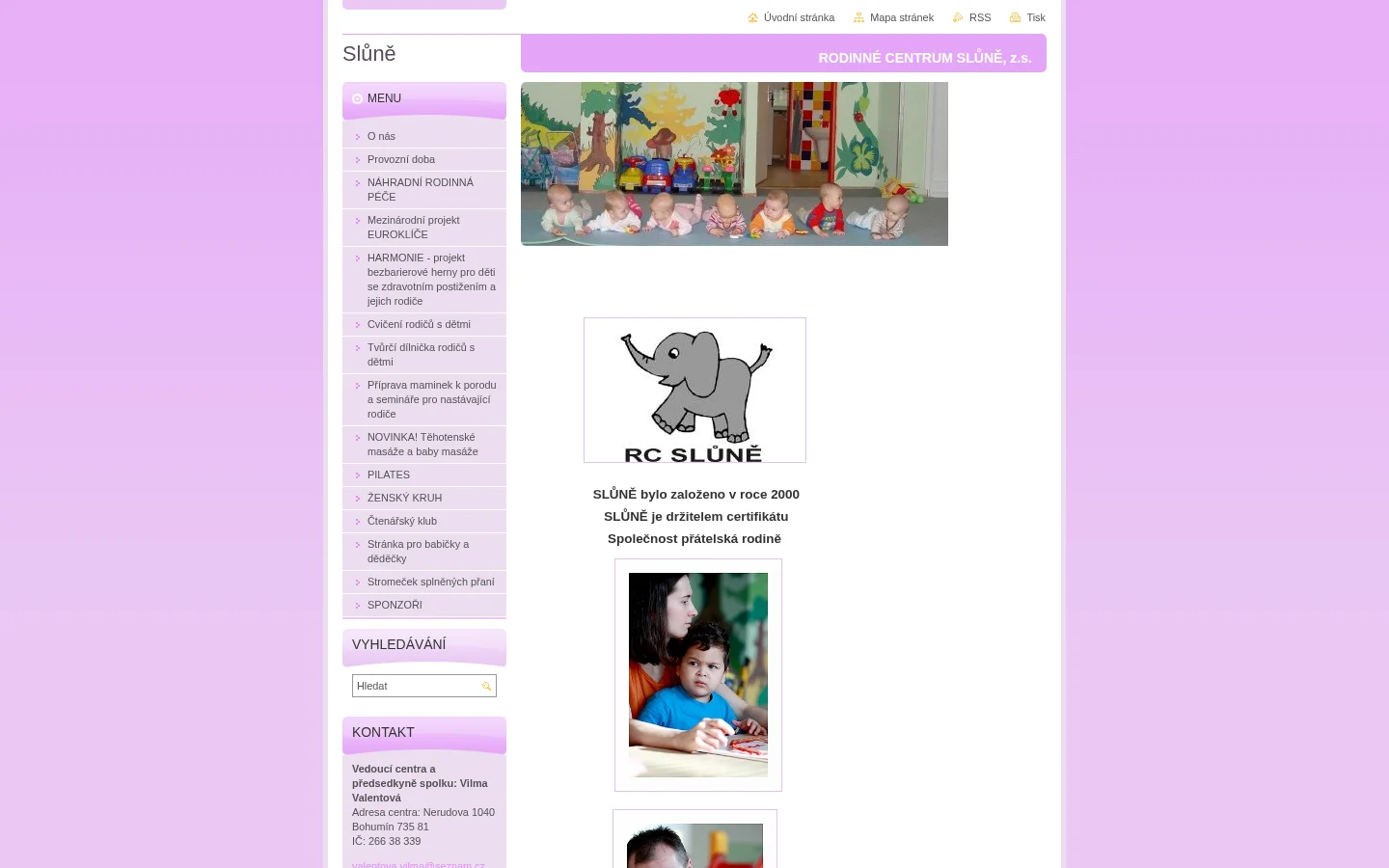 Rodinné centrum Slůně website