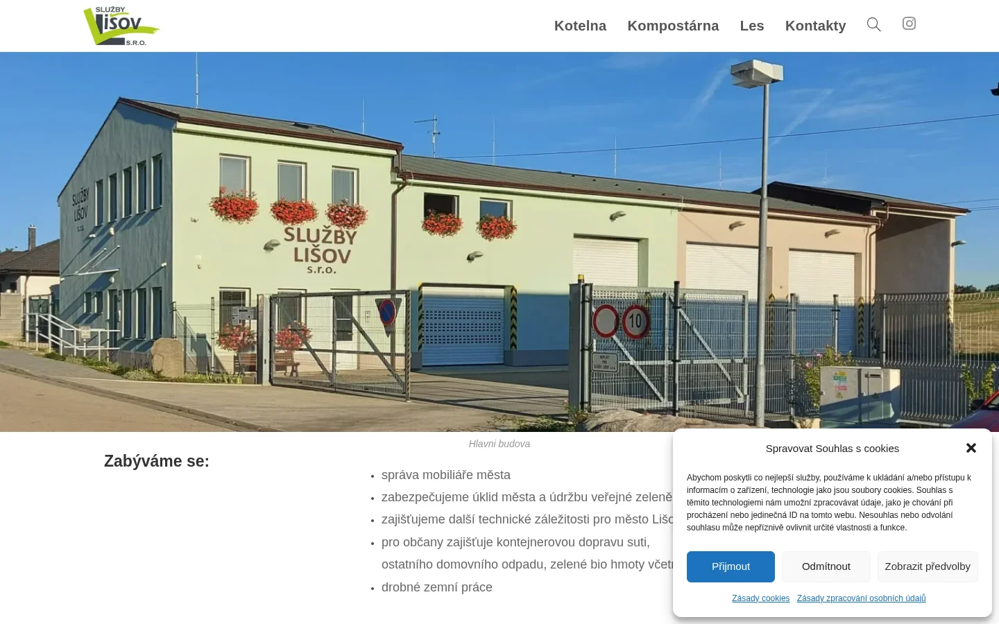 Služby Lišov s.r.o. website