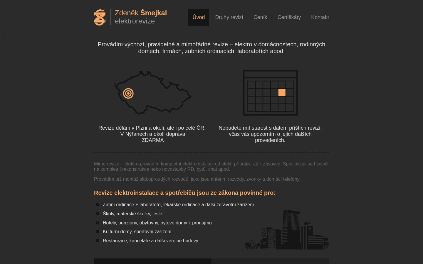 Zdeněk Šmejkal - elektrorevize website