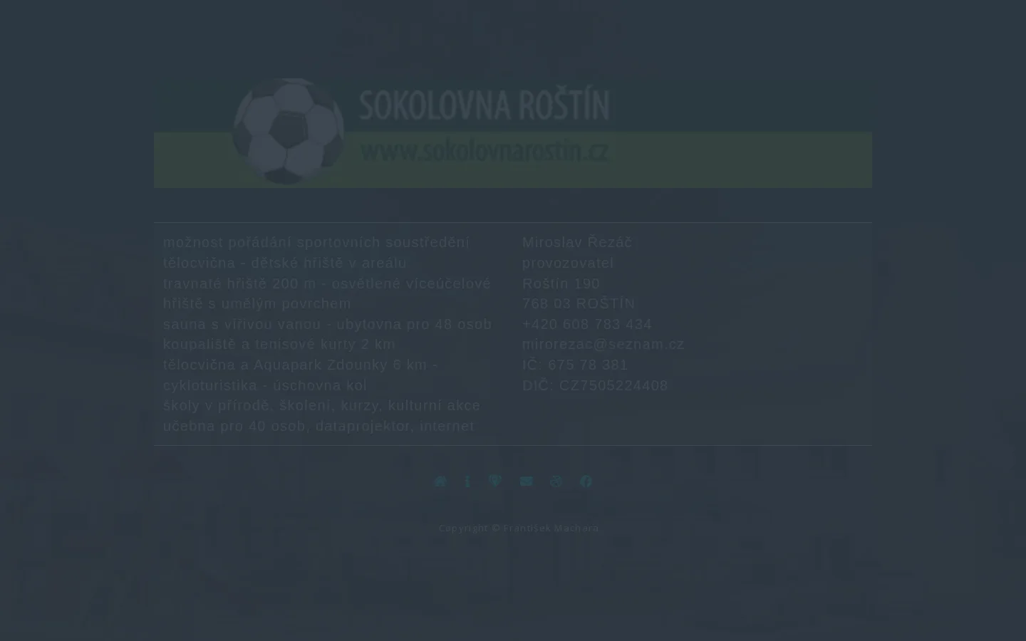 Sokolovna Roštín Hospoda website