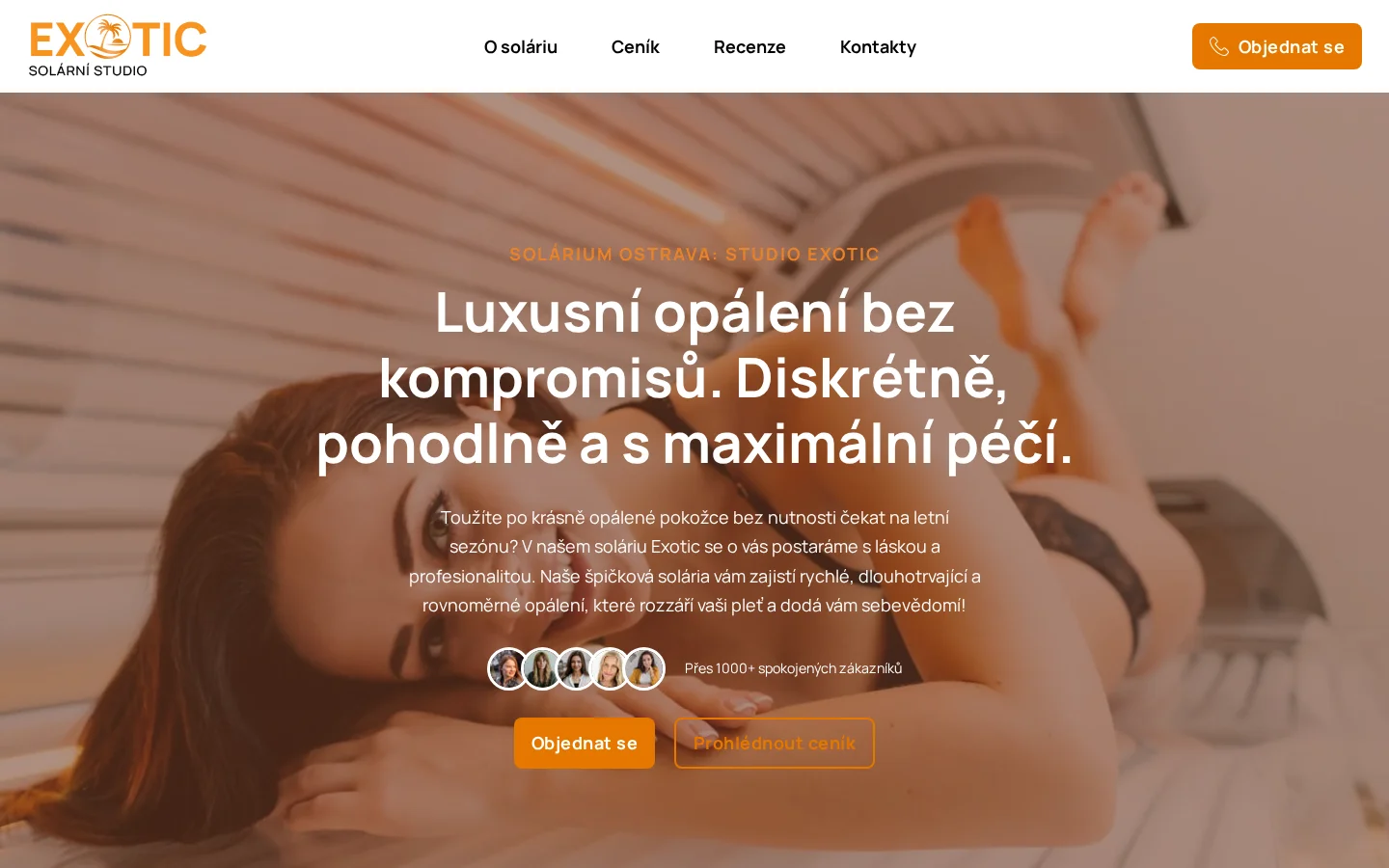 Solárium studio Exotic website