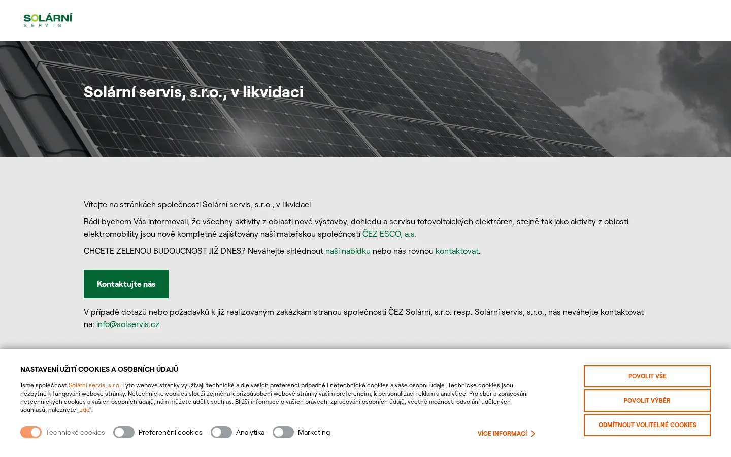 Solární servis, s.r.o. website