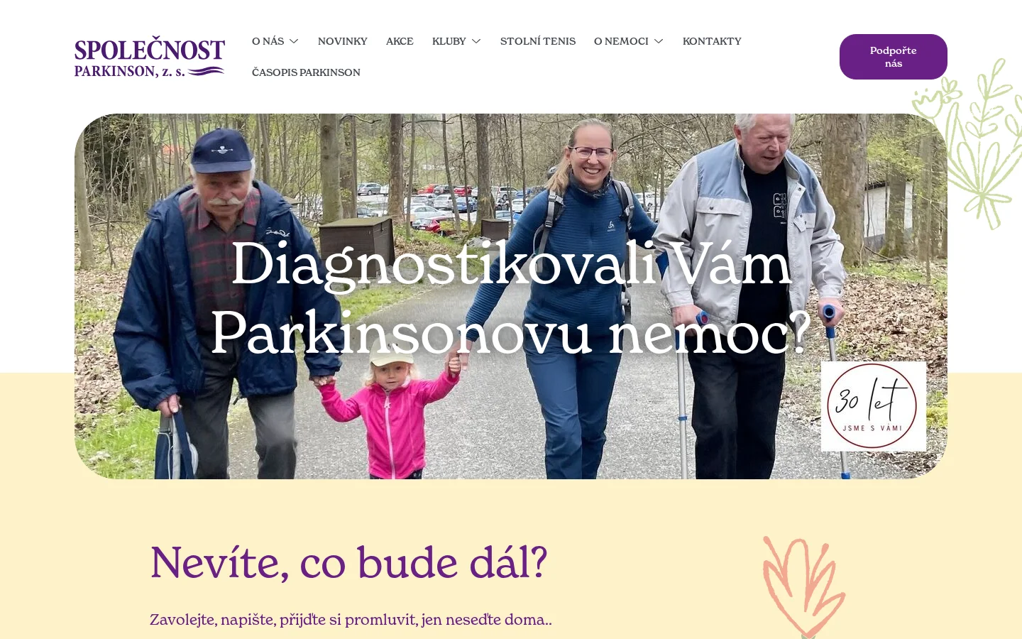 Společnost Parkinson, z. s. website
