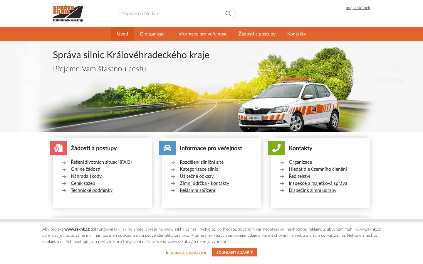 Správa silnic Královéhradeckého kraje website