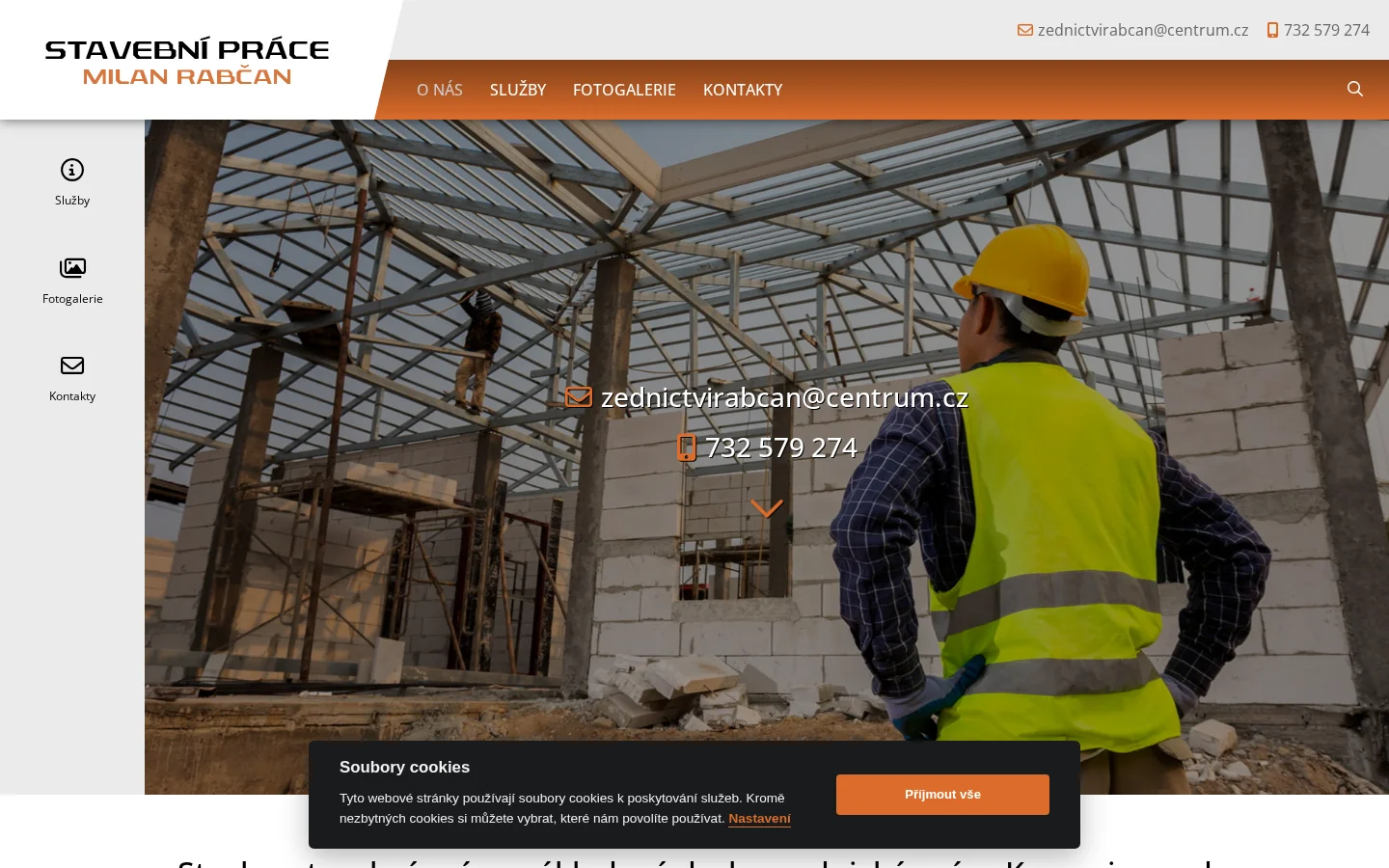 Milan Rabčan - stavební firma website