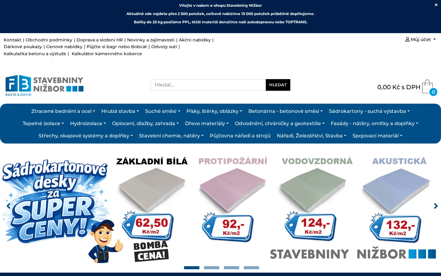 Stavebniny-nizbor.cz website