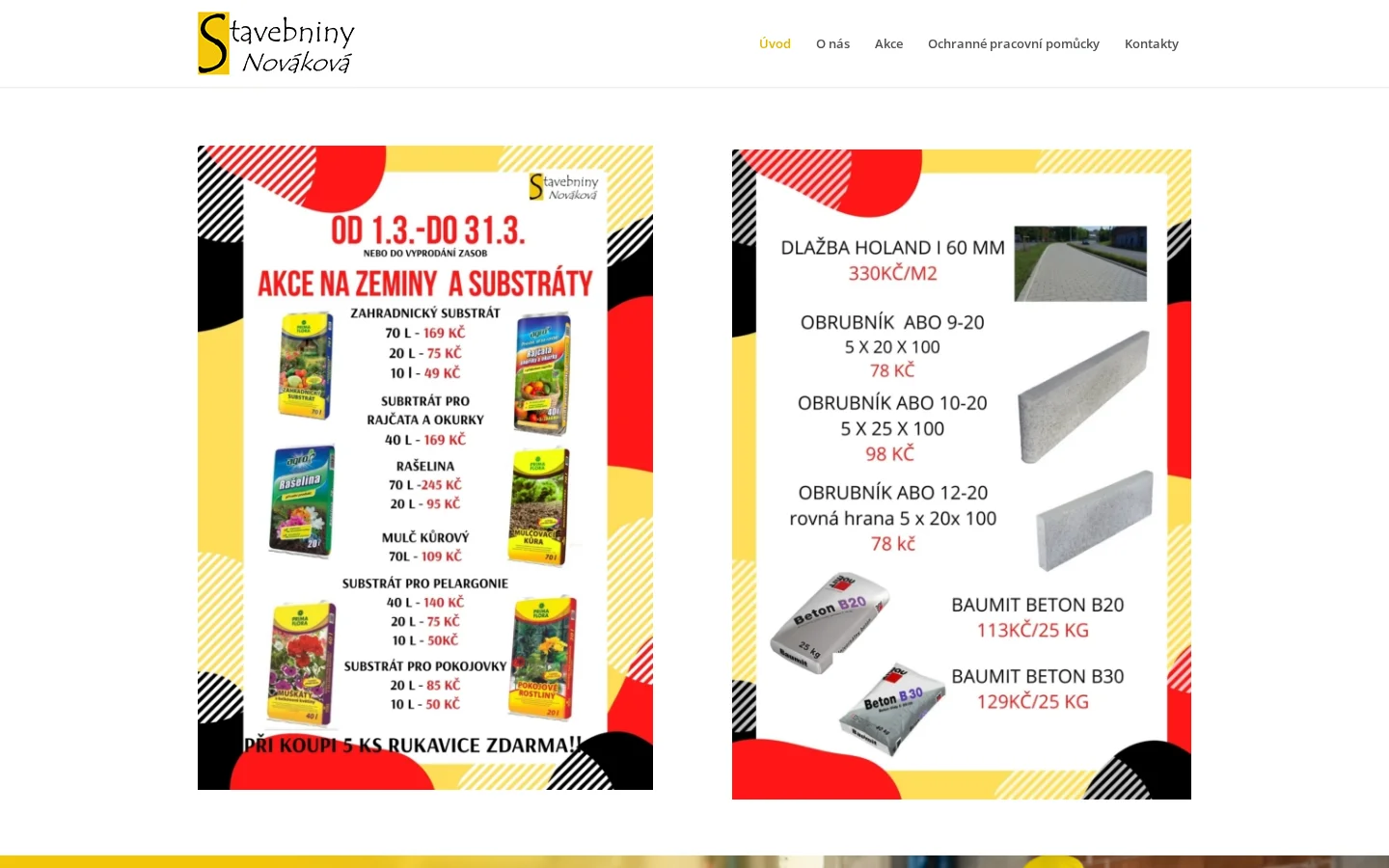 Stavebniny Nováková website
