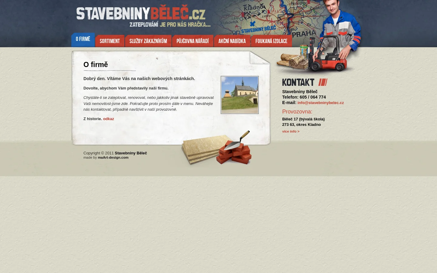 Stavebniny Běleč website