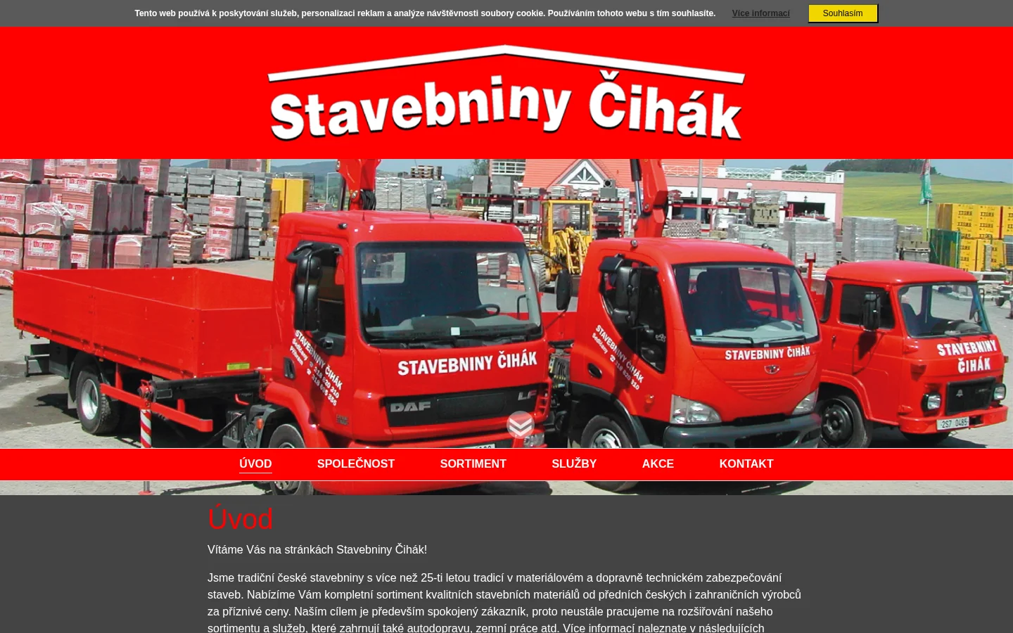 Stavebniny Čihák website