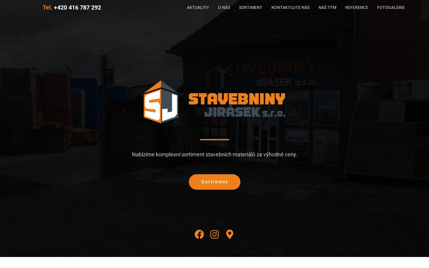 Stavebniny Jirásek s.r.o. website