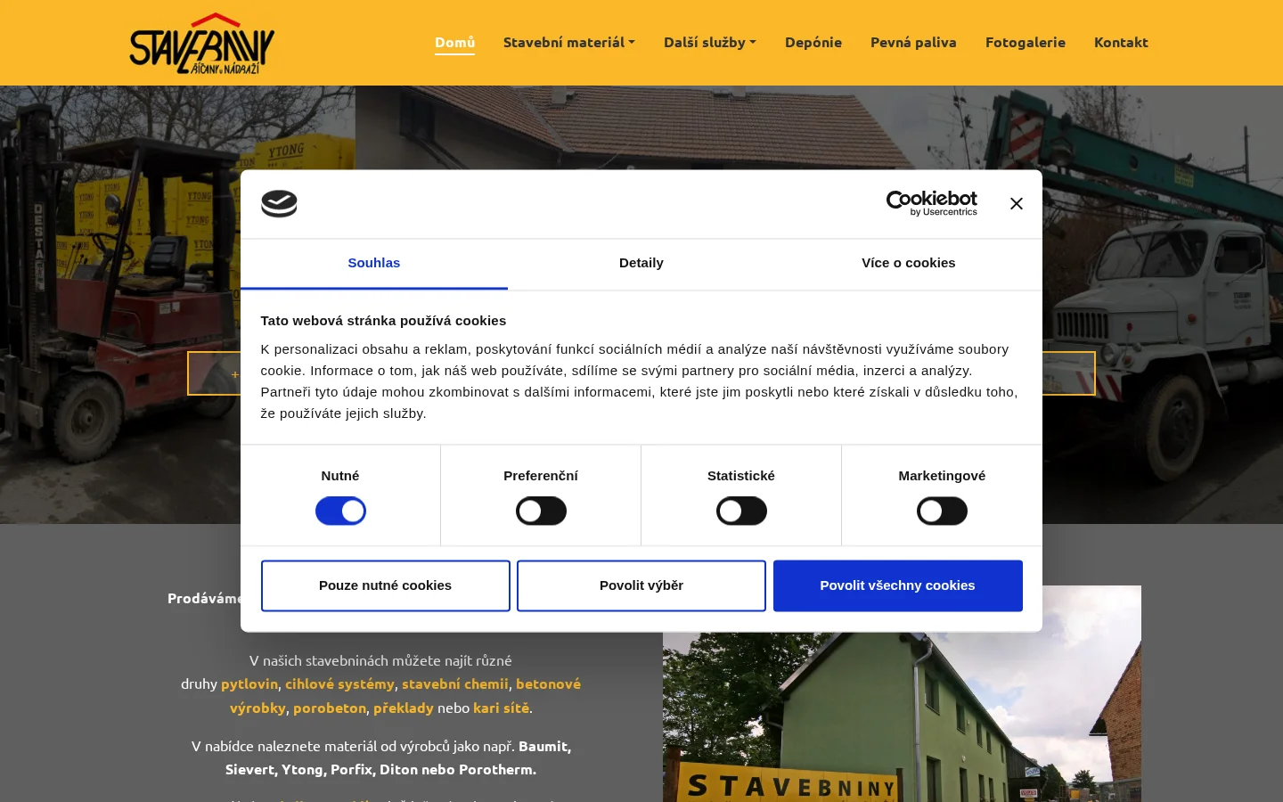 STAVEBNINY ŘÍČANY U NÁDRAŽÍ, s.r.o. website