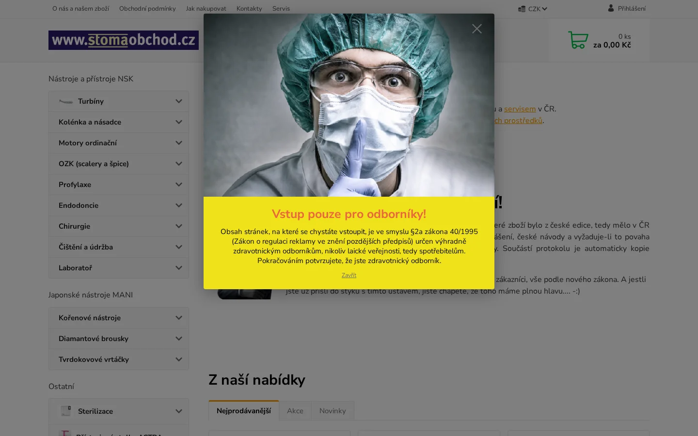Stomaobchod.cz website