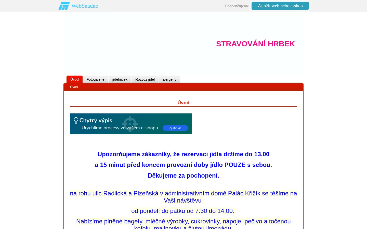 Stravování Ferdinand Hrbek website