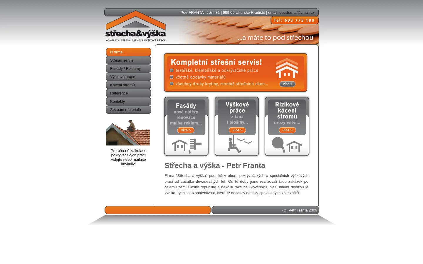 Střecha & Výška - Petr Franta website