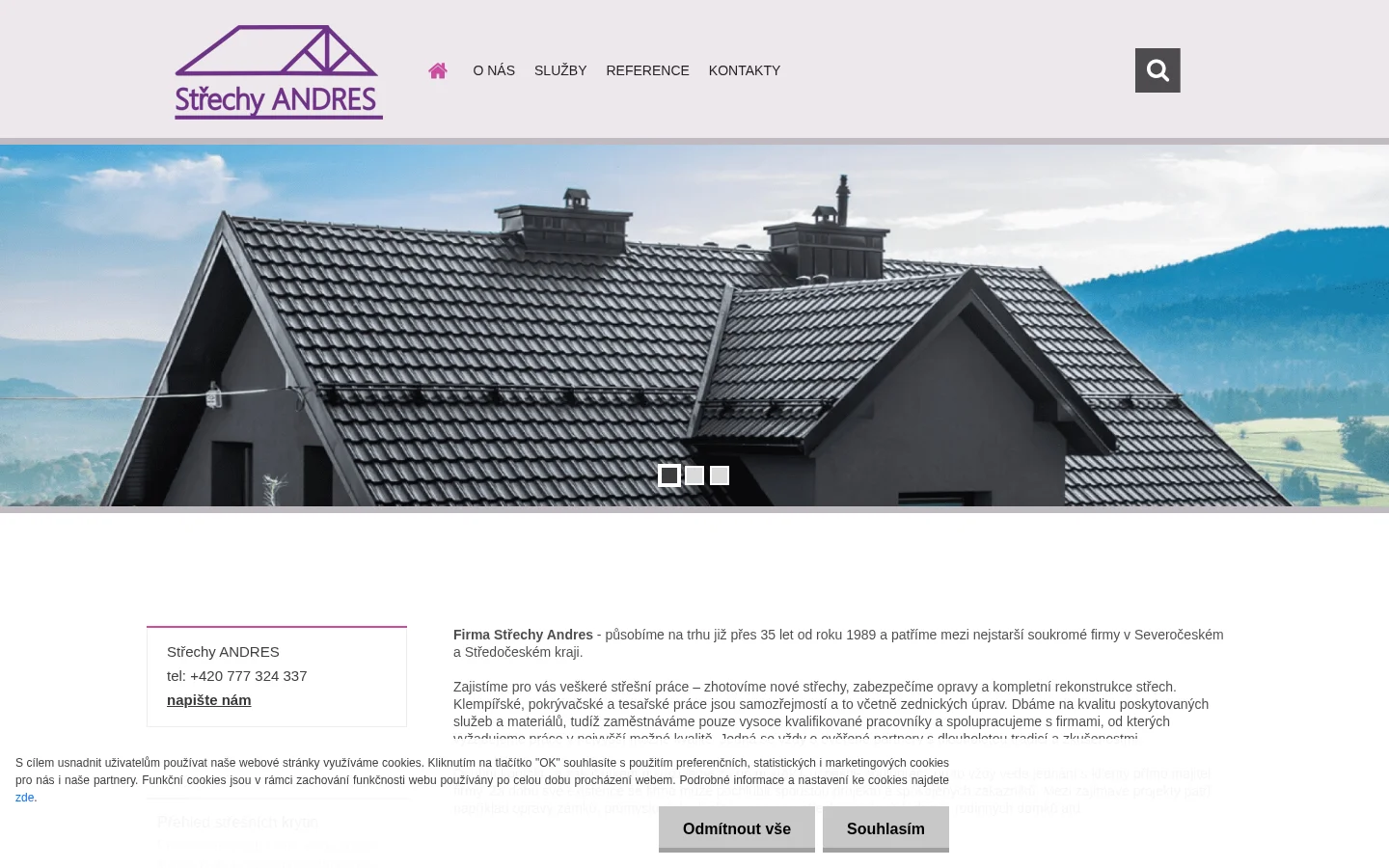 Střechy Andres website