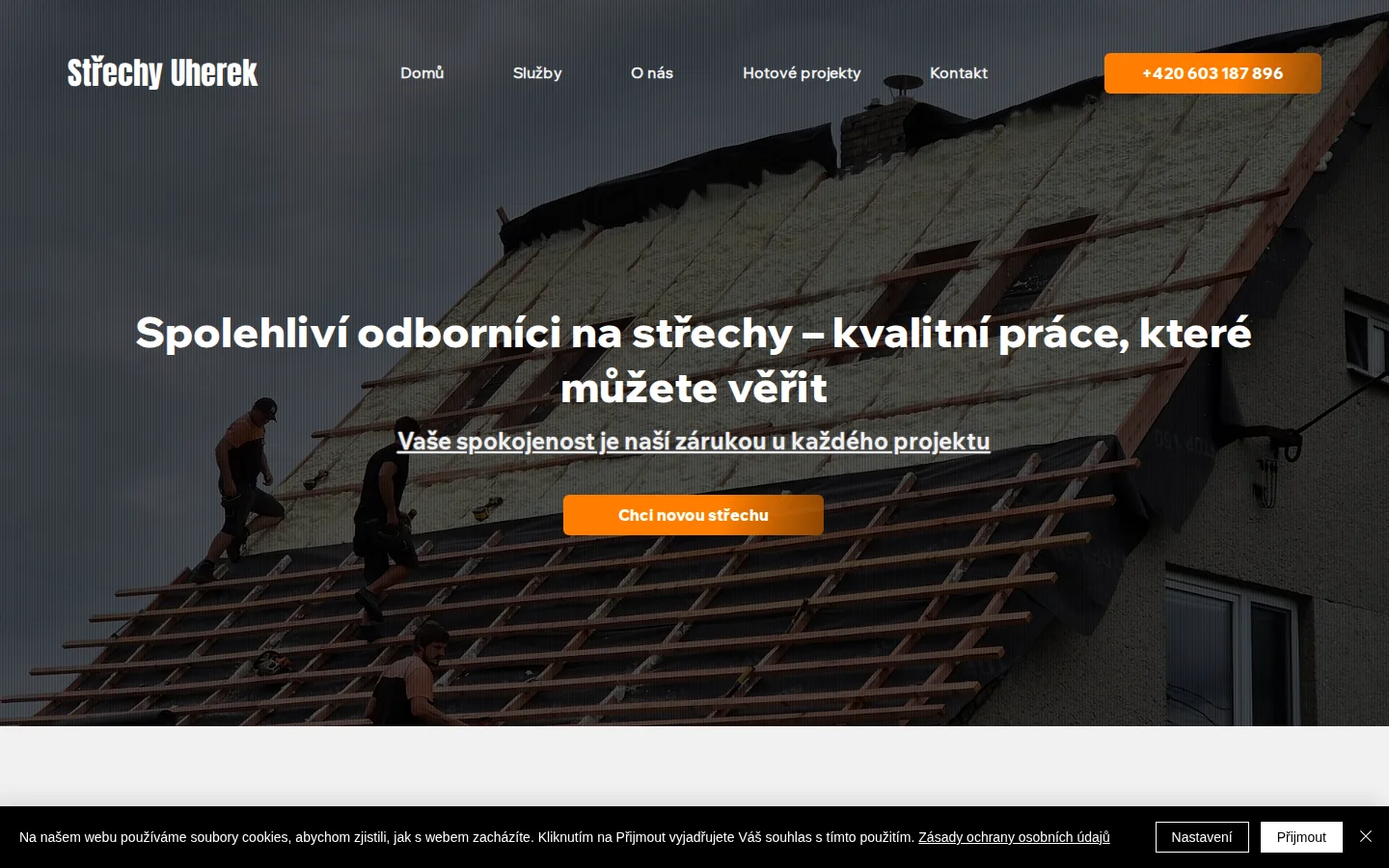 Střechy Uherek website