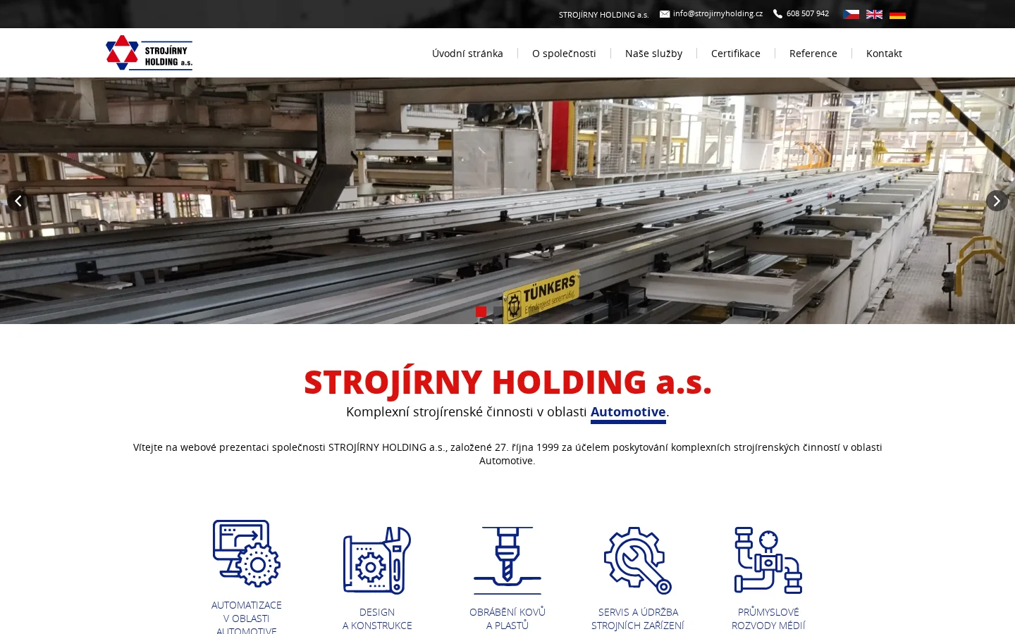 STROJÍRNY HOLDING, a.s. website
