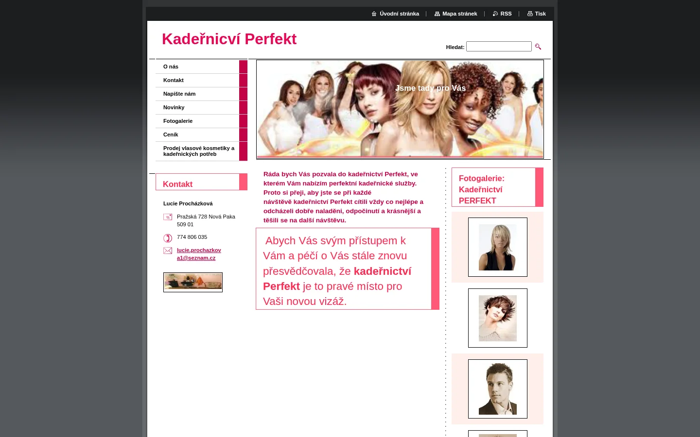 Kadeřnictví Perfekt website