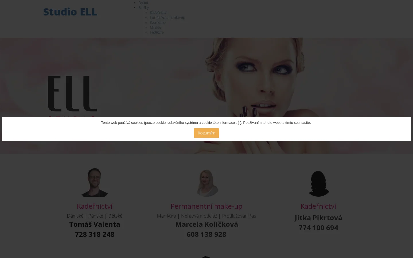 Kadeřnictví Jitka Pikrtová - Studio Ell website