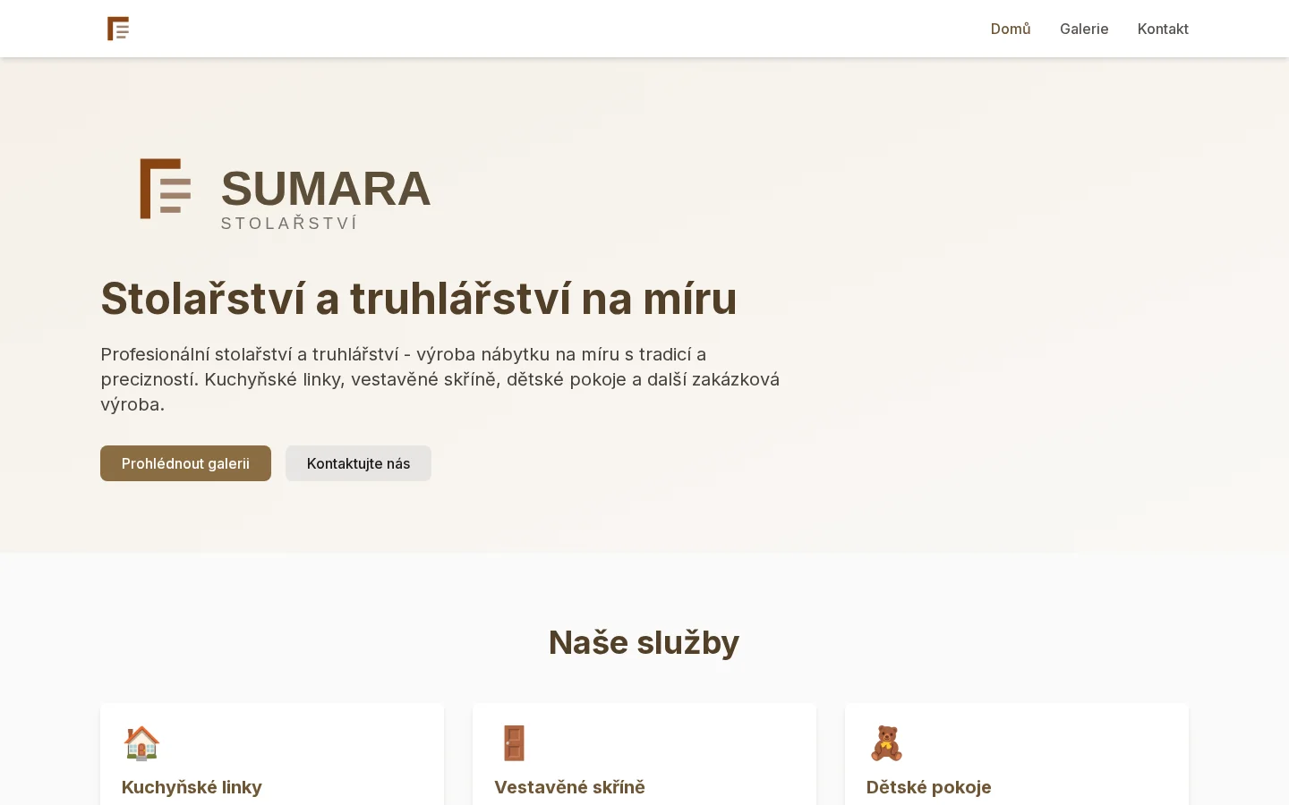 Výroba nábytku u sadu Míru website
