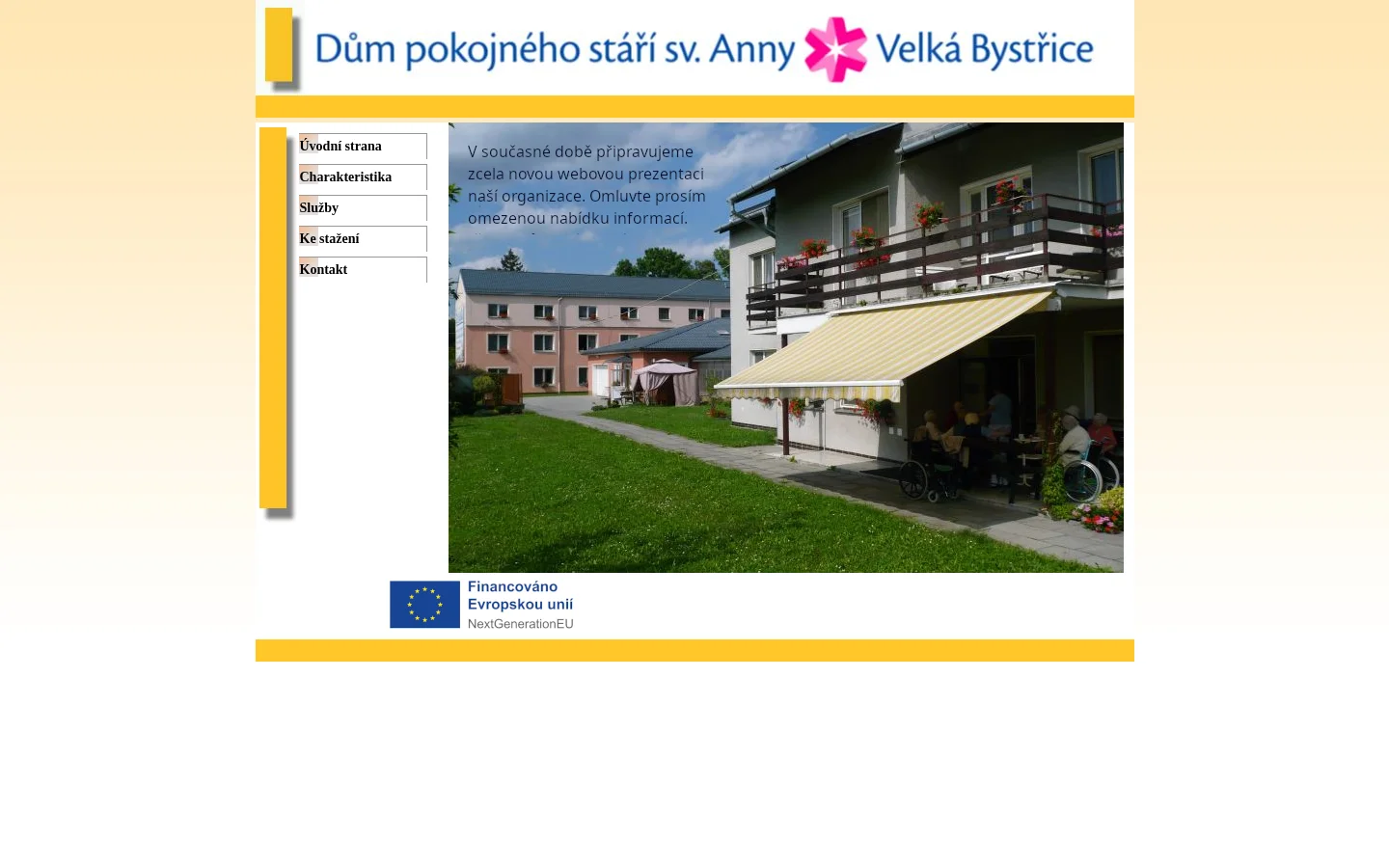 Dům pokojného stáří sv. Anny Velká Bystřice website