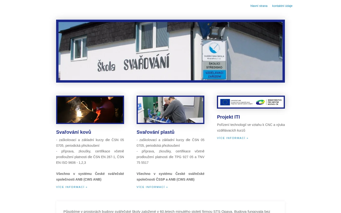 SVÁŘEČSKÁ ŠKOLA KRAVAŘE s.r.o. website