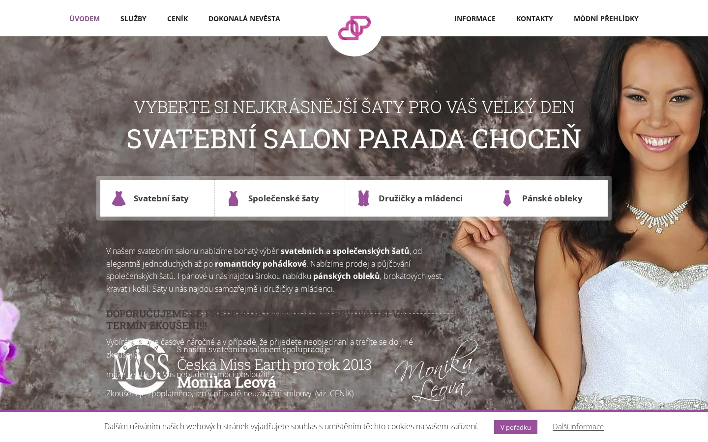 Svatební salon PARADA website