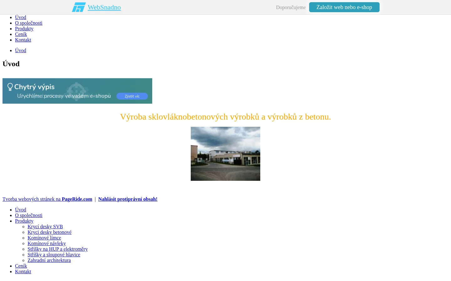 SV BETON, spol. s r.o. website