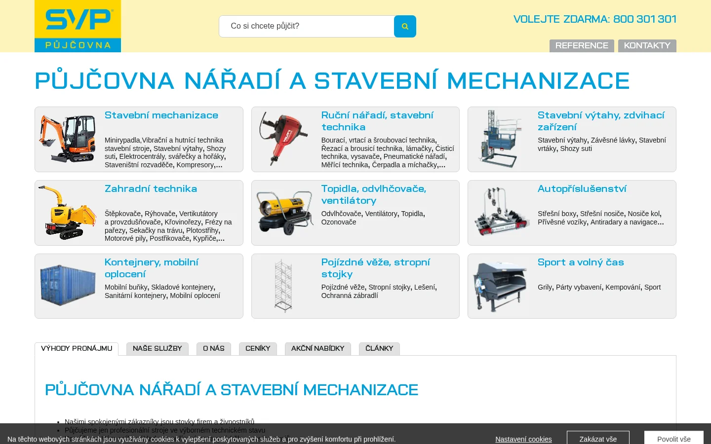 SVP půjčovna, s.r.o. website