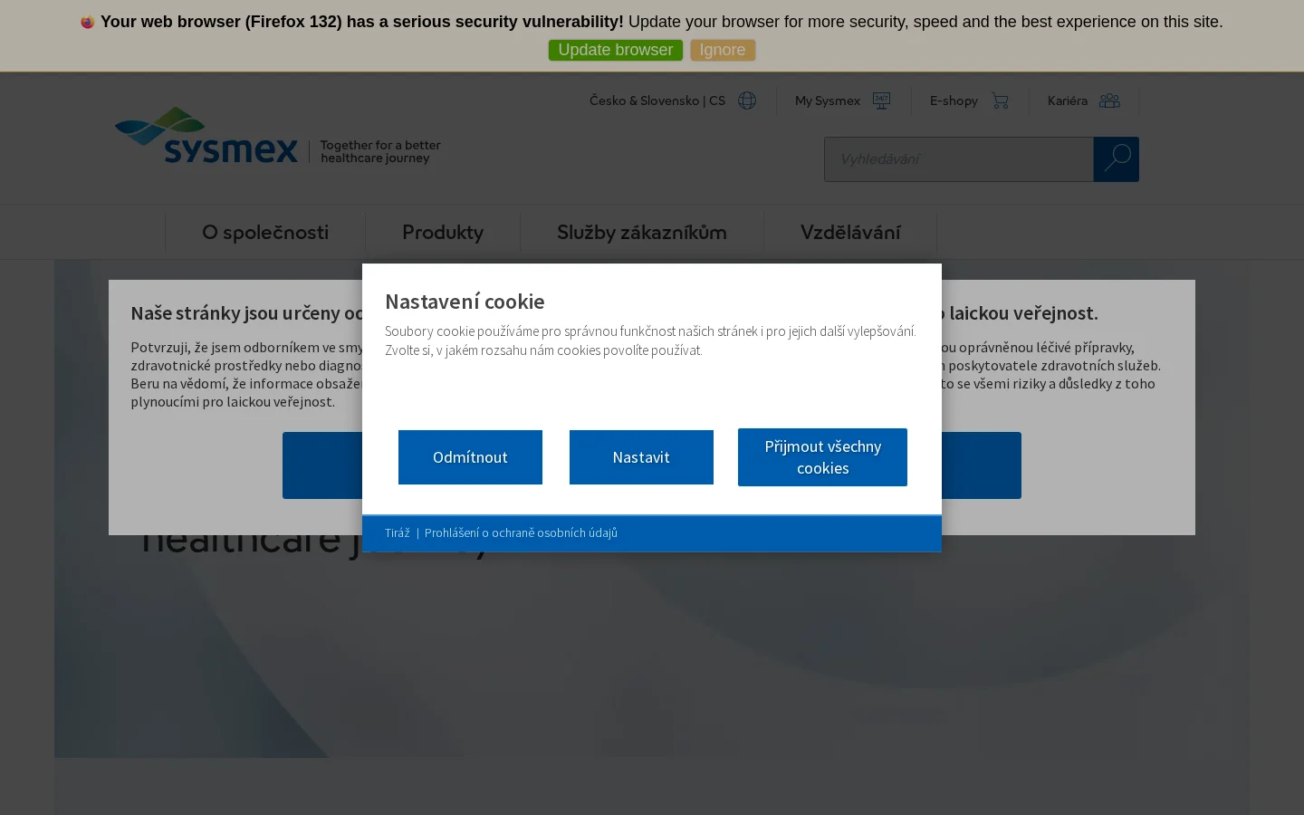 SYSMEX CZ, s.r.o. website