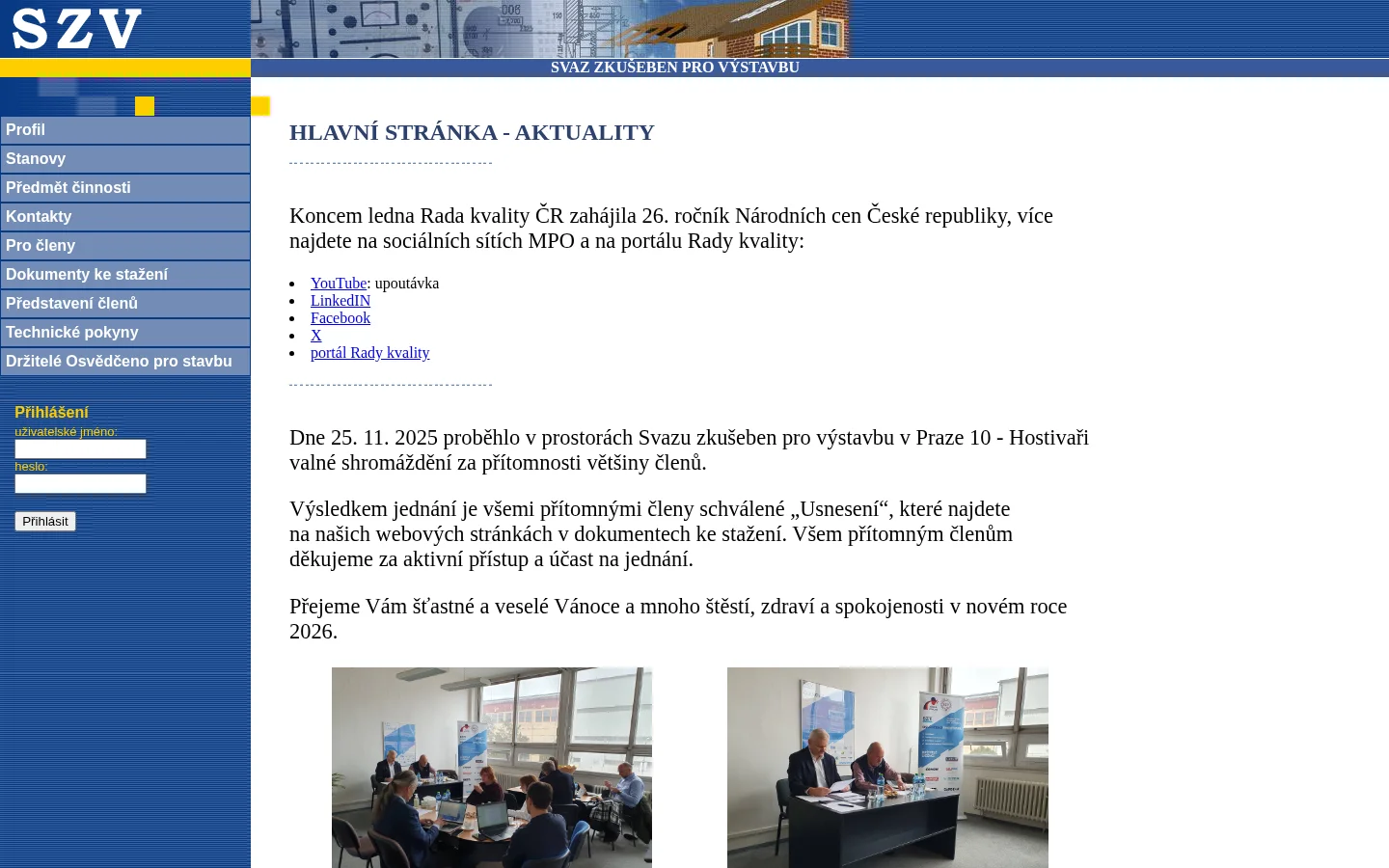 Svaz zkušeben pro výstavbu website