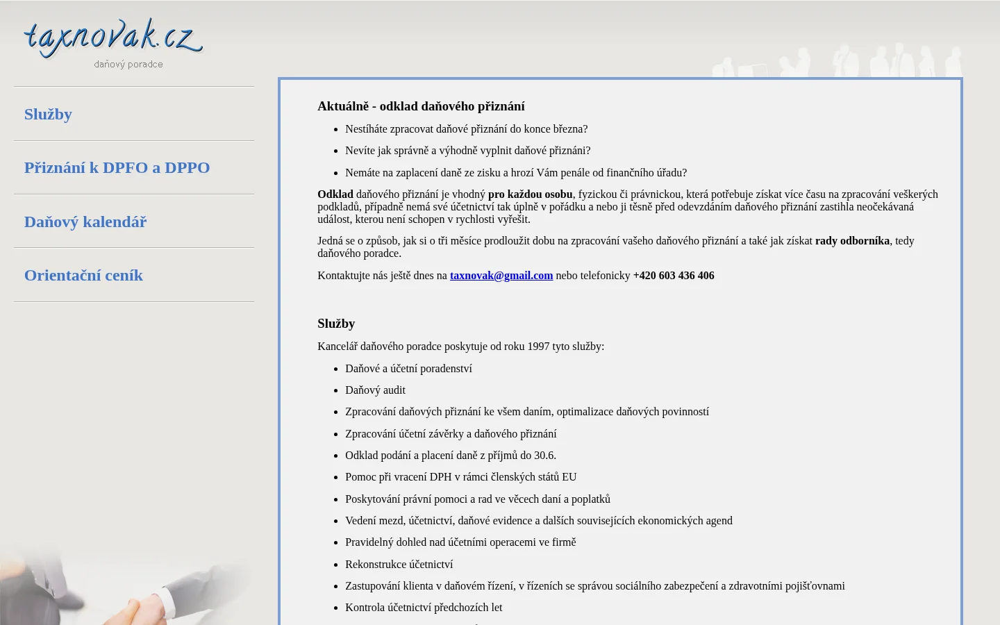 Daňový poradce Josef Novák website
