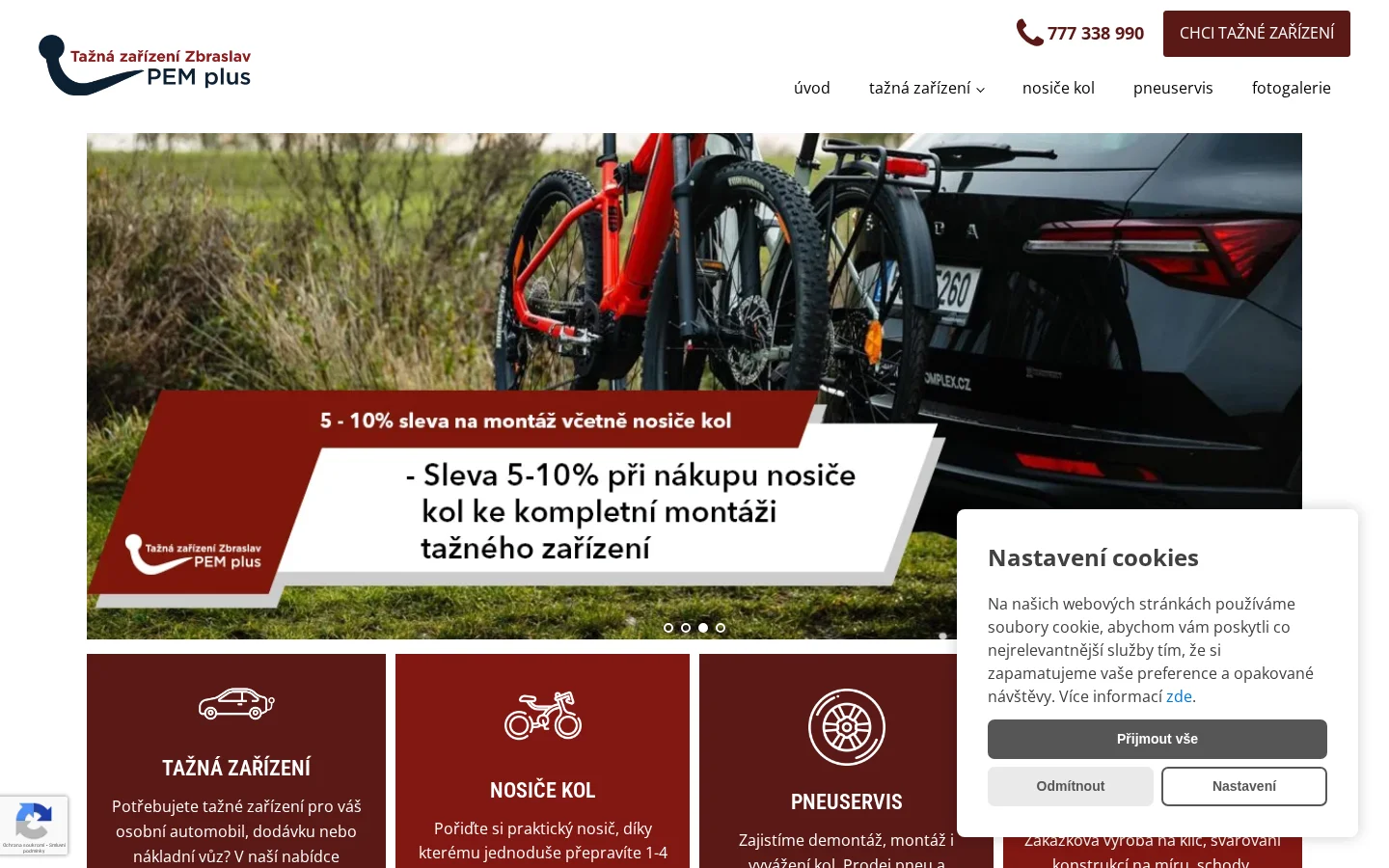 PEM Plus - Milan Jeřábek - Tažná zařízení ZBRASLAV website