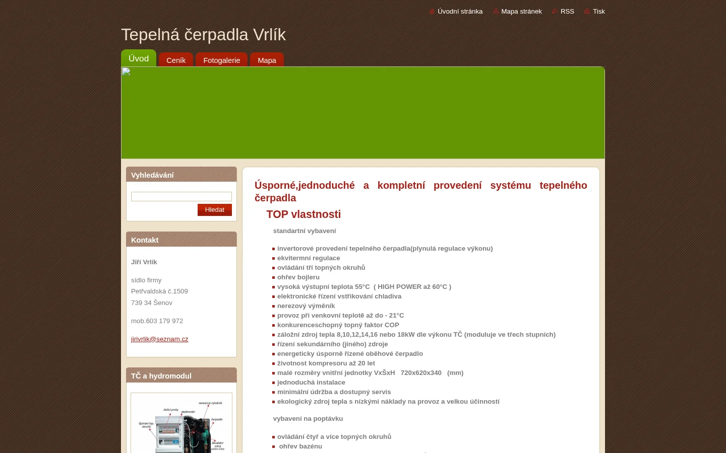 Tepelná čerpadla Vrlík website