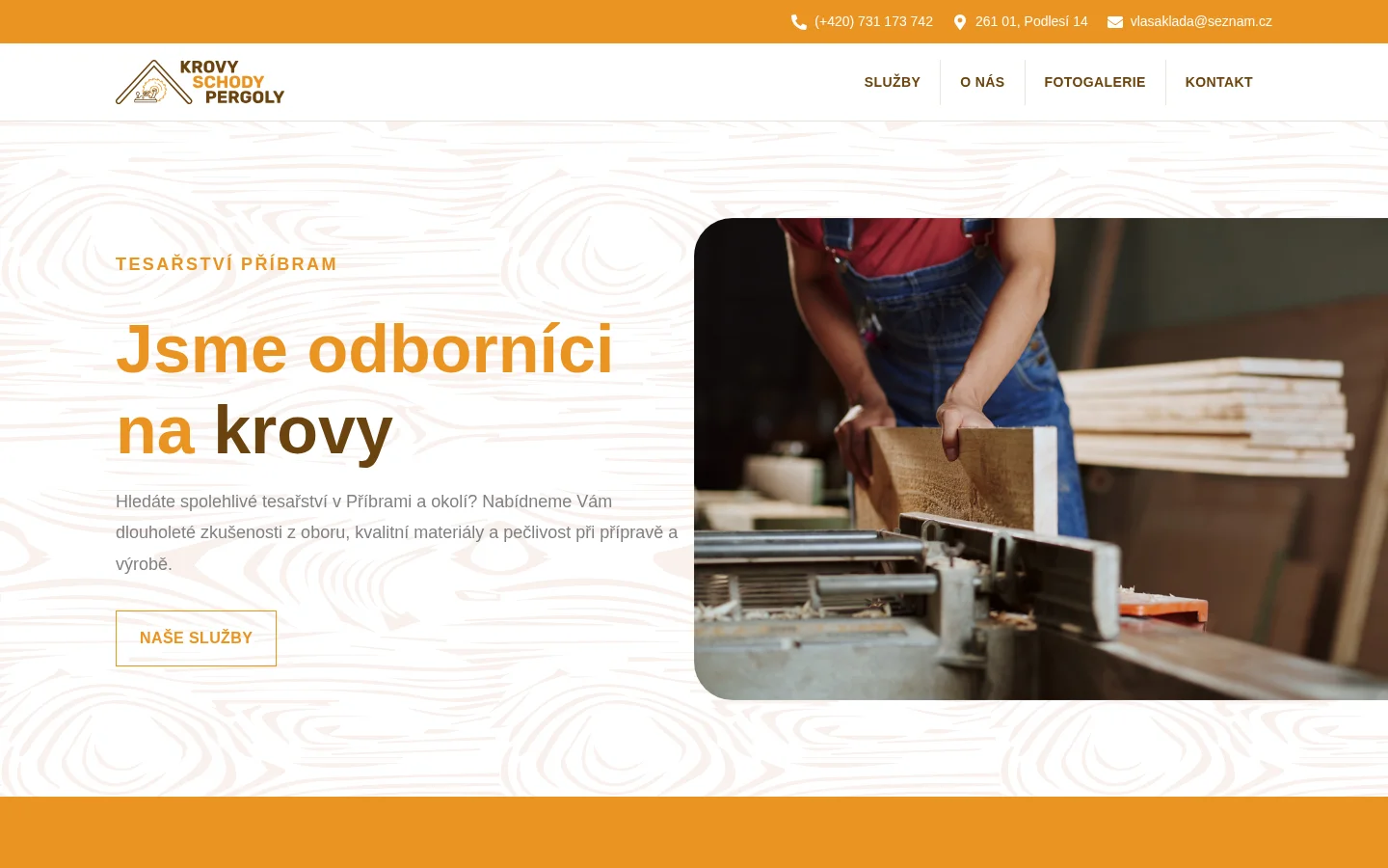 Tesařství Příbram website