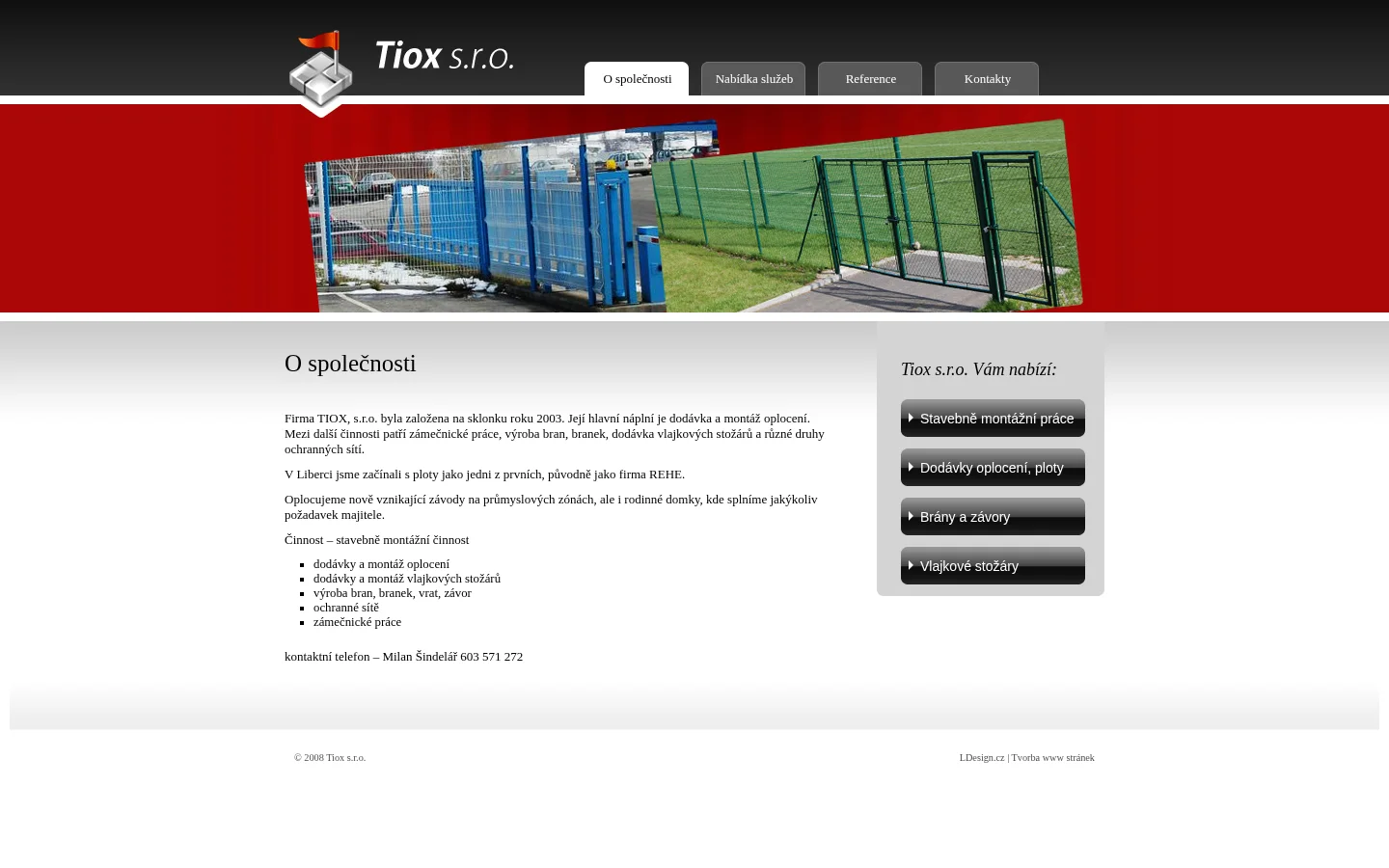 TIOX, s.r.o. website