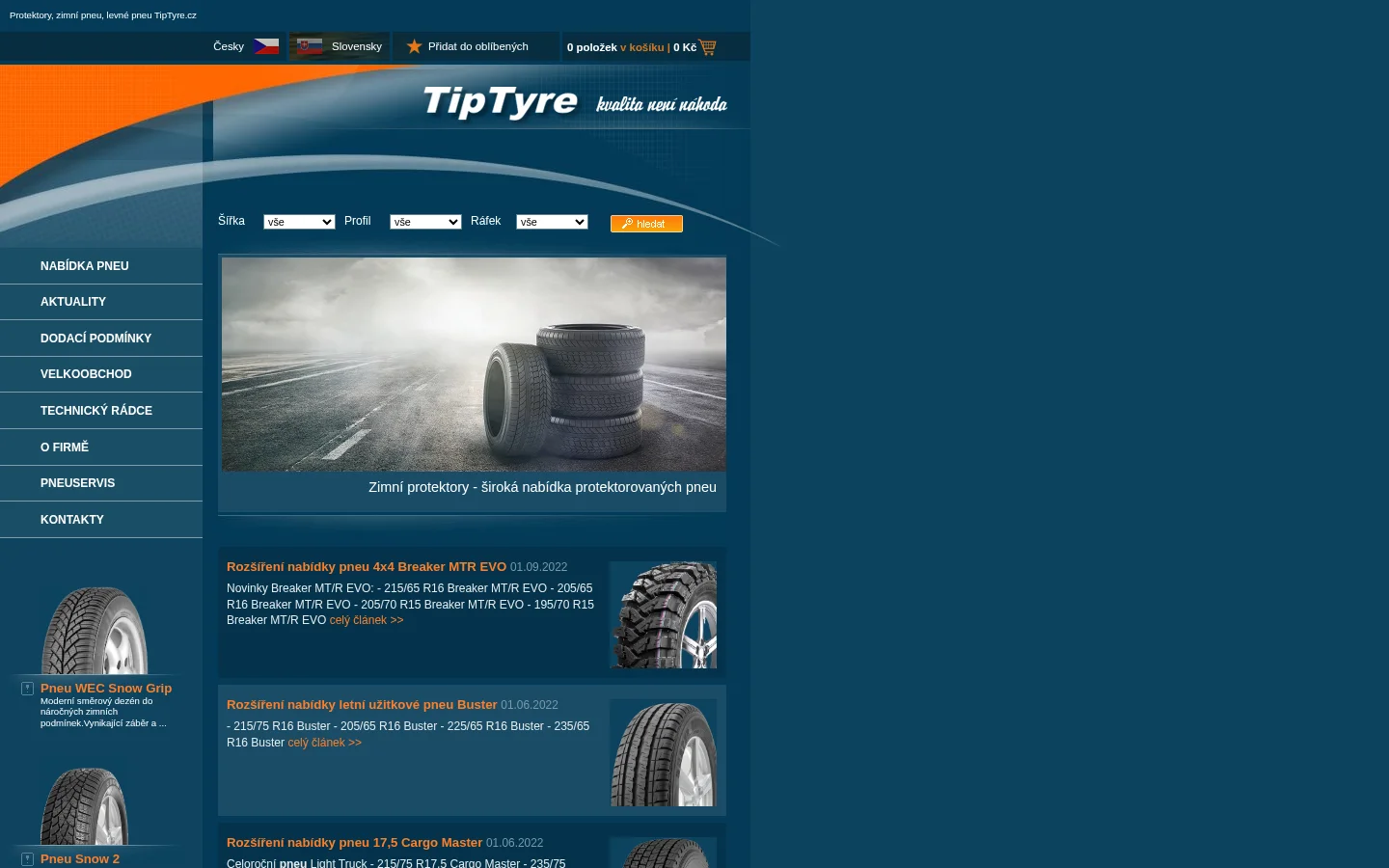 TipTyre, s.r.o. website
