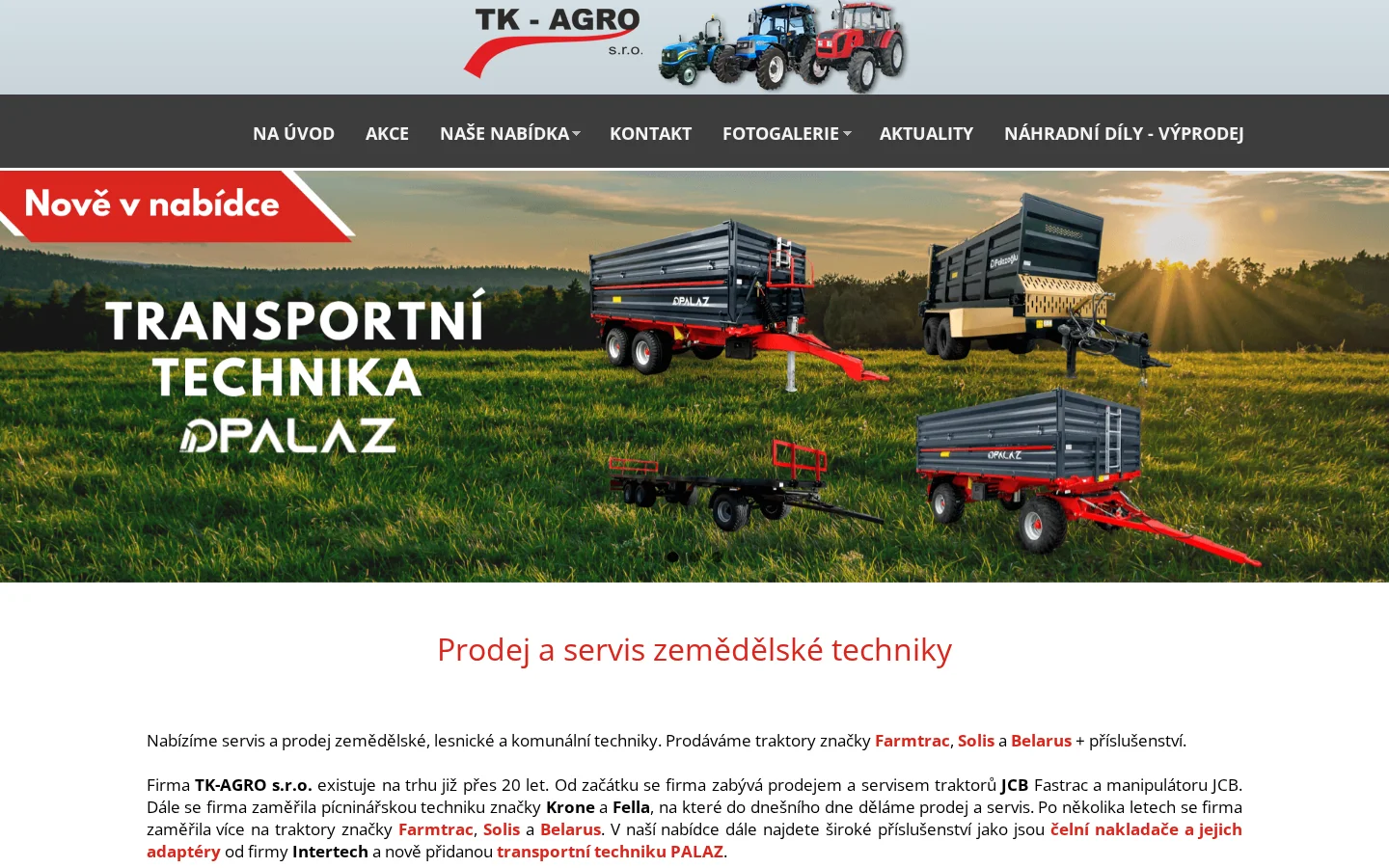 TK-AGRO s.r.o. website