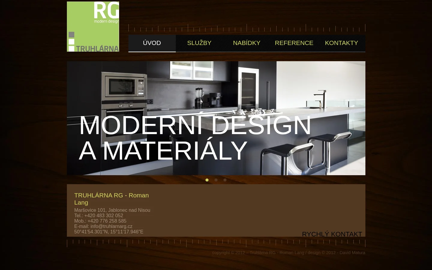 Truhlárna RG - Roman Lang website