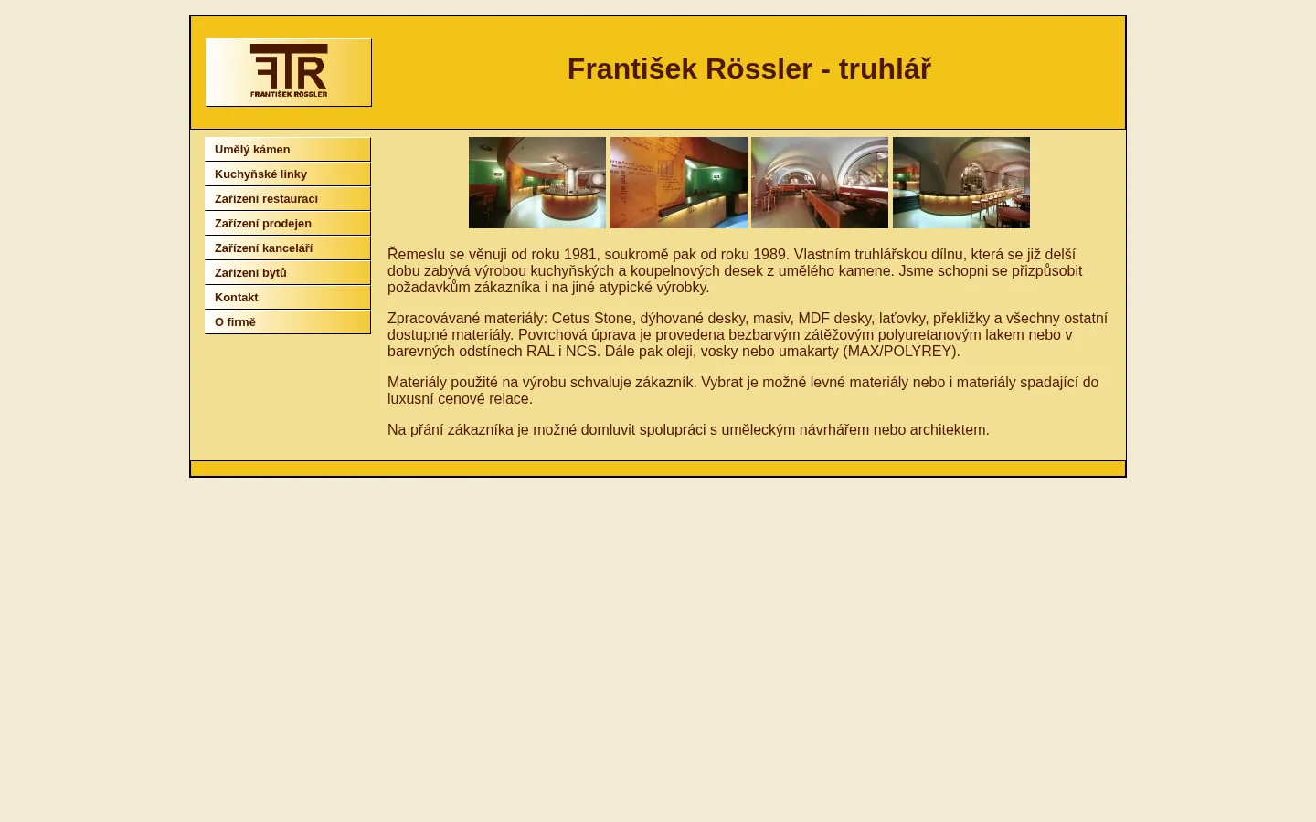 František Rössler Truhlář website